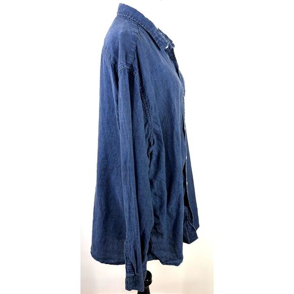 Banana Republic Men's Blue 100% Linen Standard Fit Button Up Shirt Size XXL - Picture 5 of 6
